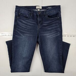 Nicole miller tribeca mid rise ankle skinny jeans blue denim 6 womens 4533